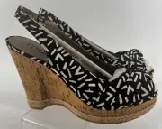 Mods Black & White Wedge Heels 9M New