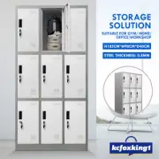 9 Doors Steel Metal Storage Cabinet Home Office Locker Filing Cupboard Cabinet