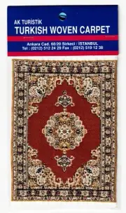 Miniature Turkish Woven Carpet Dollhouse Accessory Mini Rug 6" x 3 7/8"