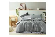 100% Linen Dove Grey Quilt Cover Set by Vintage Design Homewares