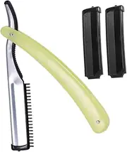 Healeved Straight Razor for Men Barber Manual Shaving Razor Stainless Steel Blade for Beard Sideburns Short Fine Hair Travel-friendly