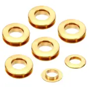 15mm(3/5 Inch) Solid Brass Hole Eyelets, 6 Pcs Arc Surface Grommets, Brass Tone