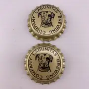 Set of 2 Lagunitas Brewing Company Beer Bottle Cap Magnets Pitbull Dog