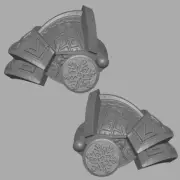 Santa Dwarf Nicholas pauldrons for use with Mythic Legions figures