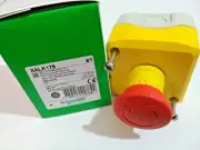 Schneider Electric XALK178- Harmony E-Stop Yellow Control Box- Red Mashroom Head