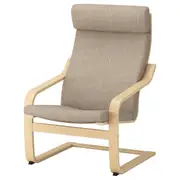 POÄNG armchair, birch veneer/Hillared beige