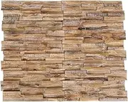 vidaXL 10x Solid Teak Wood 3D Wall Cladding Panels 1.01 m² Home Bedroom Industrial Decoration Mural Building Material Cladding Tile