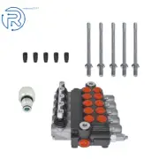 11 GPM 5 Spool Hydraulic Acting Control Valve + Conversion Plug SAE Port