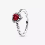 NWT Pandora Timeless Sterling Silver Elevated Red Heart Ring size 8.5 198421C02