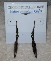 Handcrafted Native American Bronze Feather Earrings Crafted in the USA