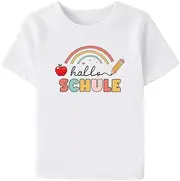 [WOOD MEETS COLOR] Tschüss Kindergarten Hello School I Come Children's First Day at School T-Shirts, Nursery Graduation T-Shirts, 1st Class - 4th Class