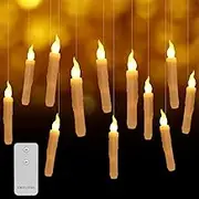 Neween LED Taper Candles with Remote Control, Realistic Battery Operated Flickering Flameless Candles in Warm White Electric Fake Candles for Halloween Christmas Wedding Festival Decoration