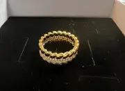 PANDORA Shine 18k Gold-plated Wheat Grains Band Ring 167698CZ Size 50 New