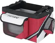 FITTOO 3-in-1 Bike Basket, Multi-Purpose Bike Bicycle Pet Basket, Shopping, Commuter, Camping and Outdoor - Foldable, Detachable and Easy to Install (Red)