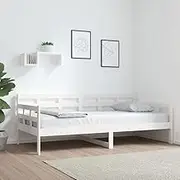 Day Bed Frame, Sofa Guest Bed White Solid Wood Pine 92x187 cm Single Size