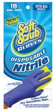 Disposable Nitrile Gloves, Latex & Powder Free, Blue, One Size, 10-Ct. -11110-26