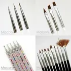 Nail Art Brush Sets Tiny Detail Shapes Angle Flat Striper Fan Dotting Tool Clean