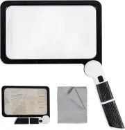 Full Page Magnifier with Light,Large Magnifying Glass for Reading,5X Magnifier f
