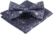 [GTLZHFXS] Bow Ties For Men 1 Set Of Men'S Square Scarf Bow Tie Suit Polyester Silk Jacquard Bow Tie Dress Pocket Square