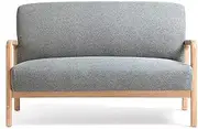 Sofas and Couches Nordic Log Cotton Linen Fabric Sofa Small Apartment Double Solid Wood Leisure Sofa Clothing Store Restaurant Reception Office Small Sofa for Living Room Corner Chair Bedroom Salon Of