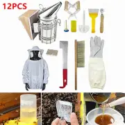 Beekeeping Set for Starter Smoke Sprayer Anti-bee Suit 12PCS Beekeeping Tool Set