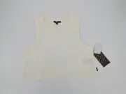 Vans Tank Top Women's XS Drew Rib Crop Shirt Marshmallow White