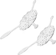 GREENADSCAPE 2pcs Stainless Steel Absinthe Spoon Colander Strainer Salad Servers Set Absinthe Filter Spoon Household