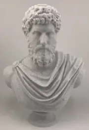ROMAN SCULPTURE LUCIUS AULIUS VERUS 7.9 INCH/200 MM, MUSEUM REPRODUCTION