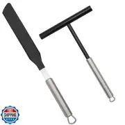2PCS Crepe Spreader and Spatula Set, Crepe Pan Maker Batter Spreader Spatula