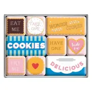 9pc Nostalgic Art Wonder Cookies 2.2/4.5cm Magnet Set Home Kitchen Fridge Decor