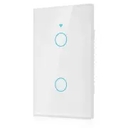 WiFi Smart Wall Touch Light Switch for Alexa Google 2 Gang White