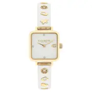 Coach Gold Steel & Chalk Plastic & Crystal Dial Women's Watch - 14504308
