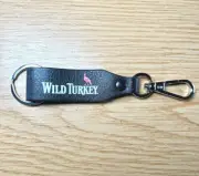 Wild Turkey Bourbon Kentucky Whiskey Leather Keychain -lobster claw clasp + ring