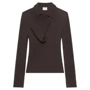 [courreges] Oblique Crepe Jersey Shirt