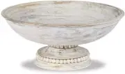 Mud Pie Beaded Wood Pedestal Bowl