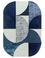 Asiatic Oval Rug in Indigo