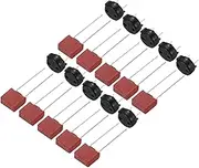 uxcell 10Set DIP Mounted Miniature Square Slow Blow Micro Fuse with Fuse Holder for Electronic Parts PCB LCD Repair, T-5A 5A 250V, Red