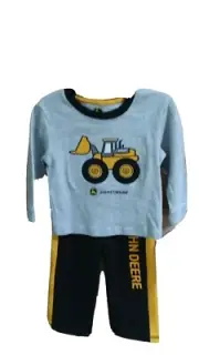 John Deere Toddler Boys 2 Piece Loader Outfit Set Shirt Pants 9M/12 MO