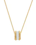 Harakh Diamond Baguette Beaded Pendant Necklace in 18K Yellow Gold, 0.35 tcw, 16-20