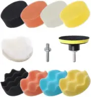 4inchCar Buffing Pads Polishing Sponge Waxing Foam Polisher Buffer Set For Drill