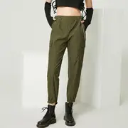 Chain Detail Cargo Jogger Pants Black Stripe - M
