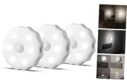 3-Pack Recharge Operated Motion Sensor Lights, LED Night Lights, Long-Lasting
