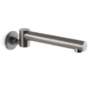 Gun Metal 180 Swivel Bath Tub Basin Spout Tap Wall Water Outlet Round Set