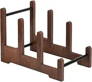 Record Holder, Wood Album Display Stand, Desktop Album Display Shelf, 3-Layer Book Organizer Holder for Photos Recipes