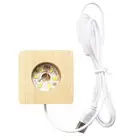 8cm LED Display Stand Square Crystal Lighted Base Warm Light for Home Decoration