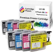 8 Pack (2BK,2C,2M,2Y) Compatible Ink for Brother LC-38 LC38 for Brother DCP145C DCP165C DCP195C DCP375CW MFC250C MFC255CW MFC257CW MFC290C MFC295CN