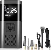 Tire Inflator Portable Air Compressor, Eacam 150PSI Portable Air Pump for Car Tires with 6000mAh Battery, Digital Pressure Gauge&Light for Car, Motorcycle, Ball