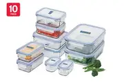 Glasslock 10 Piece Tempered Glass Food Container Set