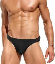 RQPYQF Badeslip Herren, Badehose Herren Kurz Eng Badeslip Sommer Doppelte Schnalle Badehose Kurz Slip mit Tunnelzug YK77 Größe M-2XL