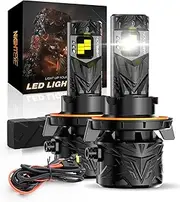 NIGHTEYE H13 Fog Light Bulbs - 25000LM 6500K Cool White, 120W Super Bright Driving Light, Plug and Play, Fan Cooling, Pack of 2